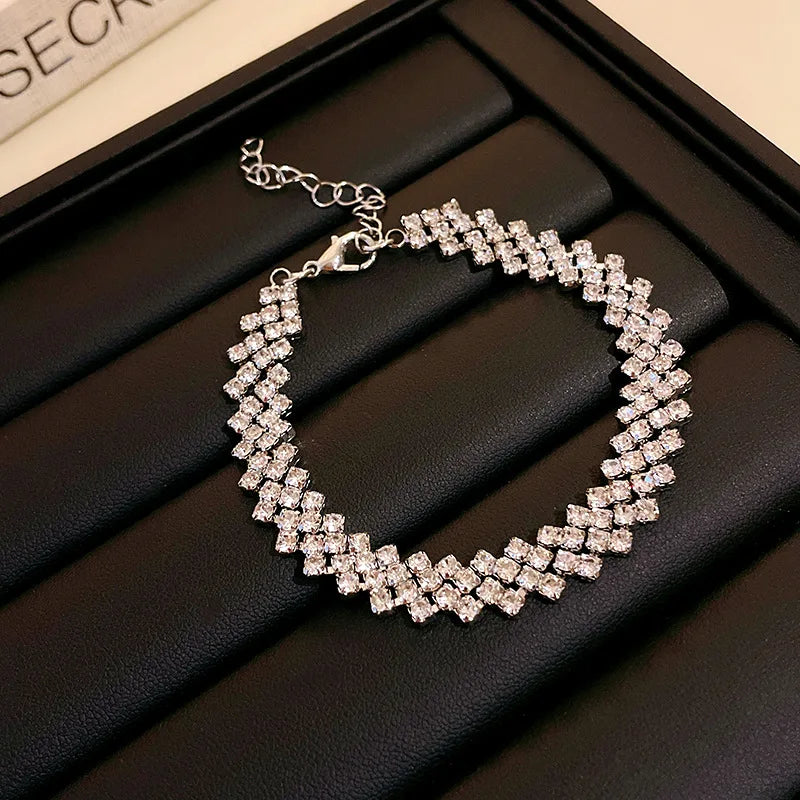 Adjustable Square Rhinestone Bracelets
