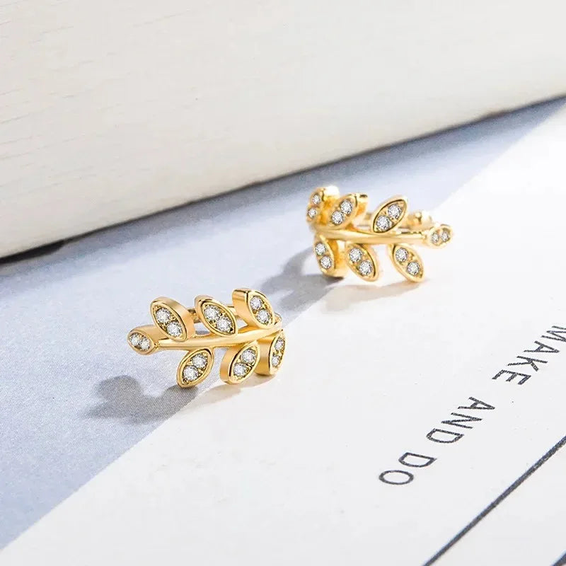 Metal Leaf Earcuff Clips On Earrings