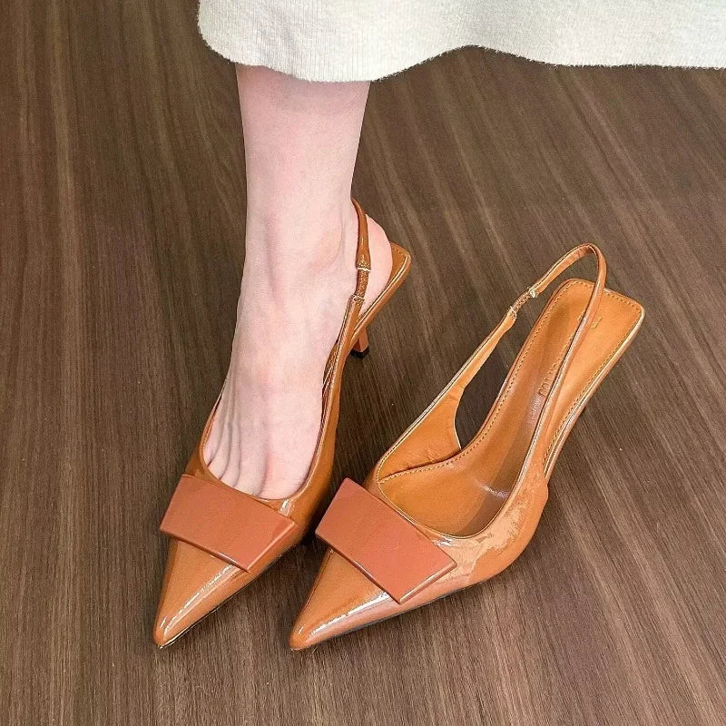 Square Buckle Pointed Toe Sandals
