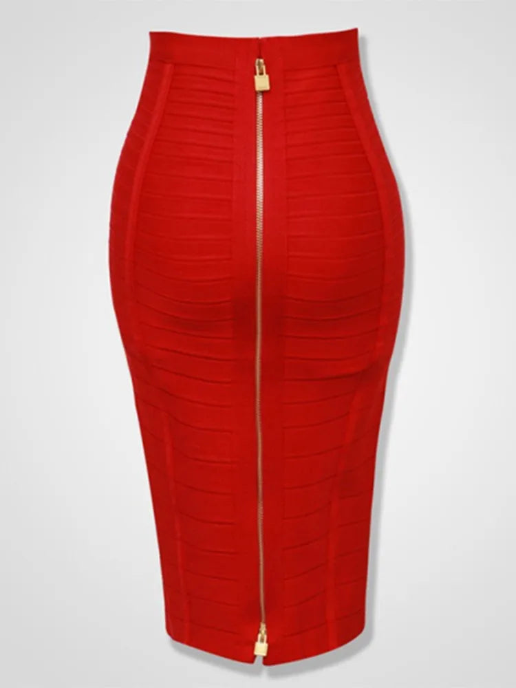 Zipper Elastic Bodycon Skirts