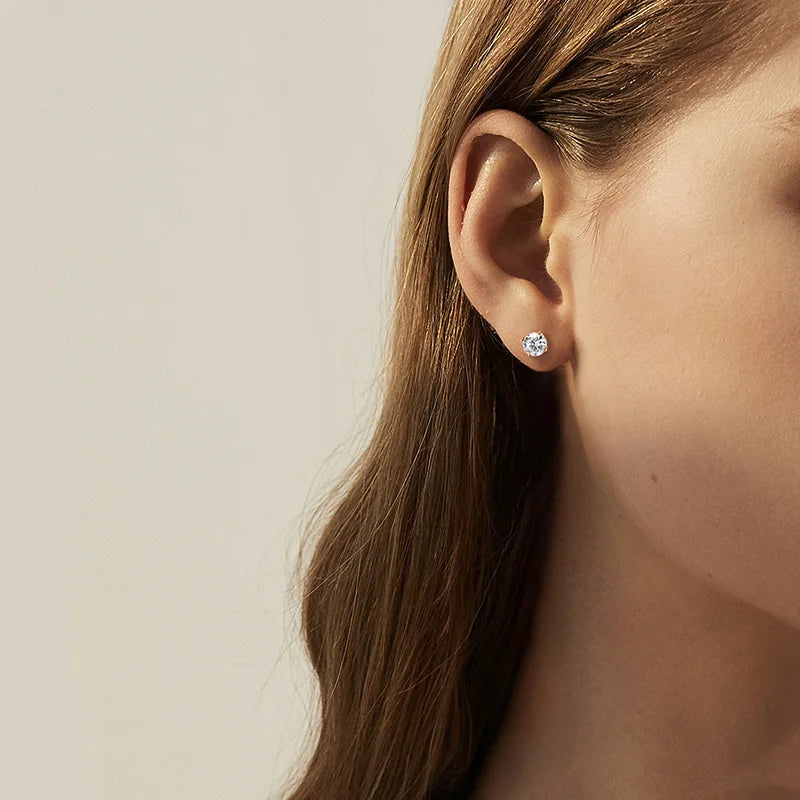 Moissanite Stud Diamond Earrings