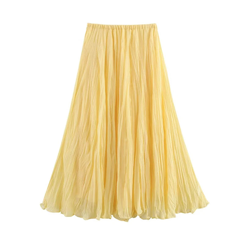 Crinkle Midi Skirts
