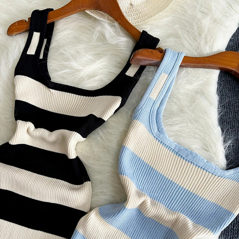 Striped Bodycon Long Dress
