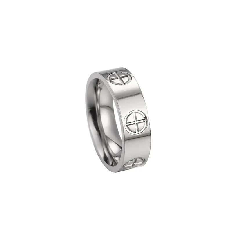 Classic Cross Stainless Steel Rings For Women Men