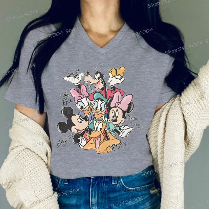 Mickey Trend V Neck T-shirts
