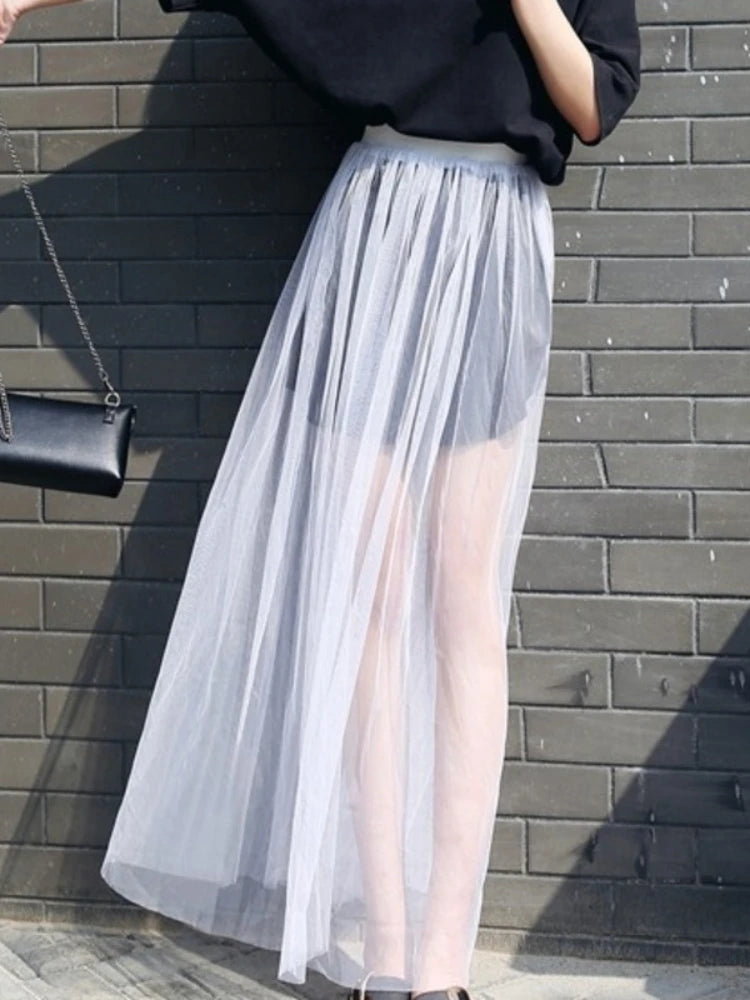 Long Lace Transparent Skirts