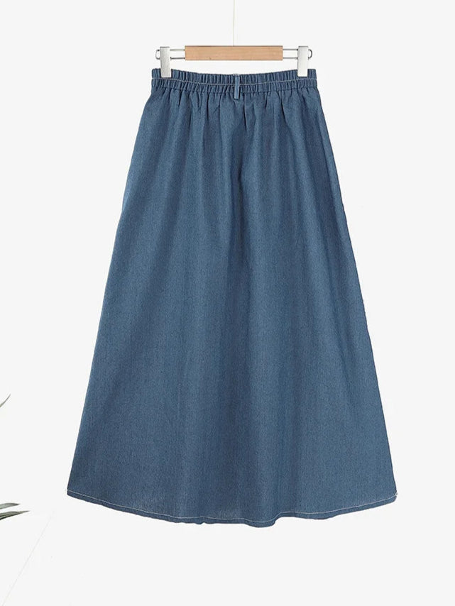 Elastic Waist Denim Skirts