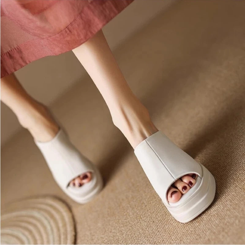 High Heels Thick Bottom Round Head Open Toe Sandals