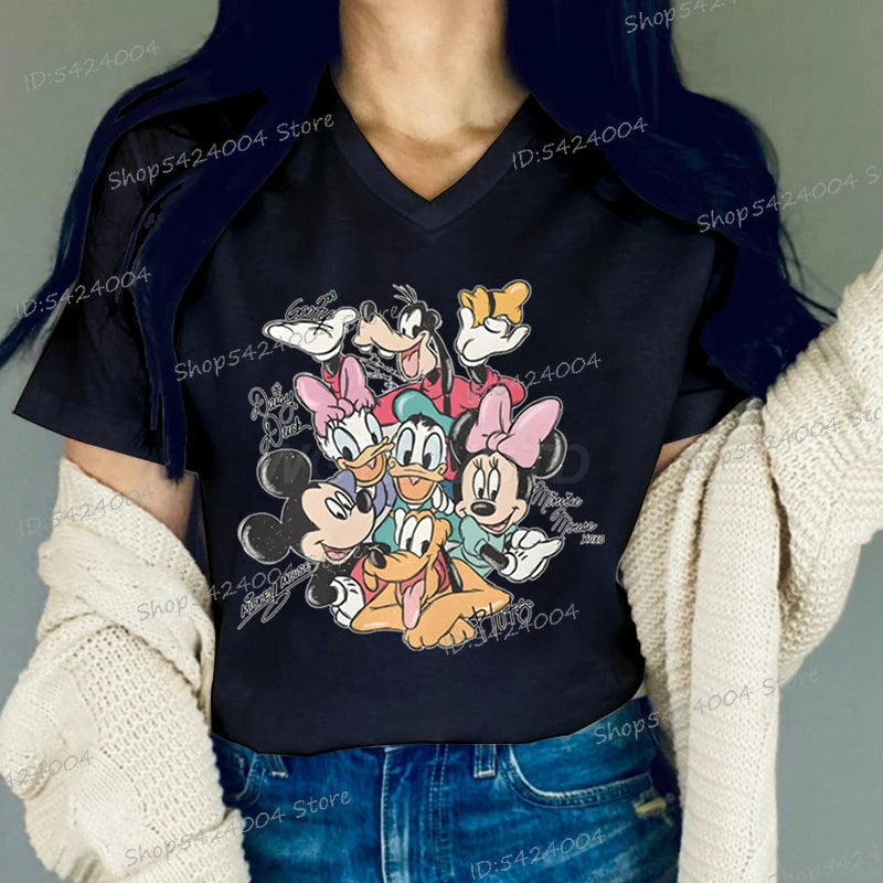 Mickey Trend V Neck T-shirts
