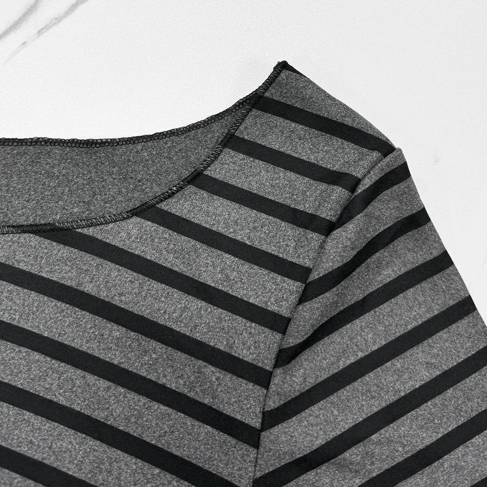 Slim Long-Sleeved Striped Tops