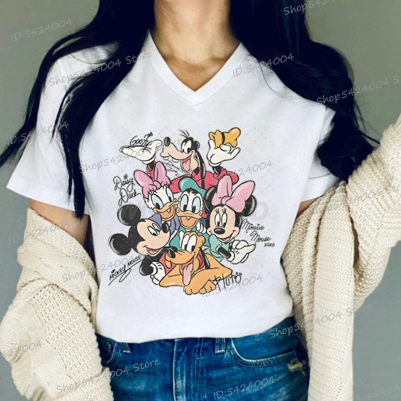 Mickey Trend V Neck T-shirts