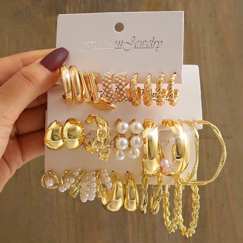 Pearl Earrings Set