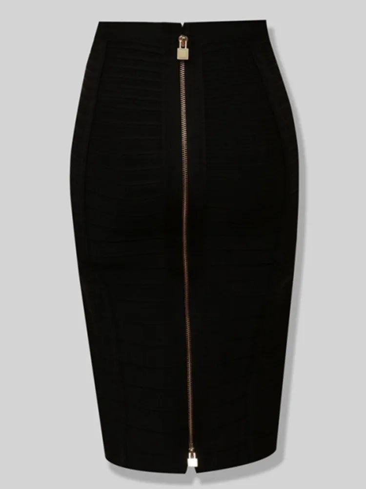 Zipper Elastic Bodycon Skirts