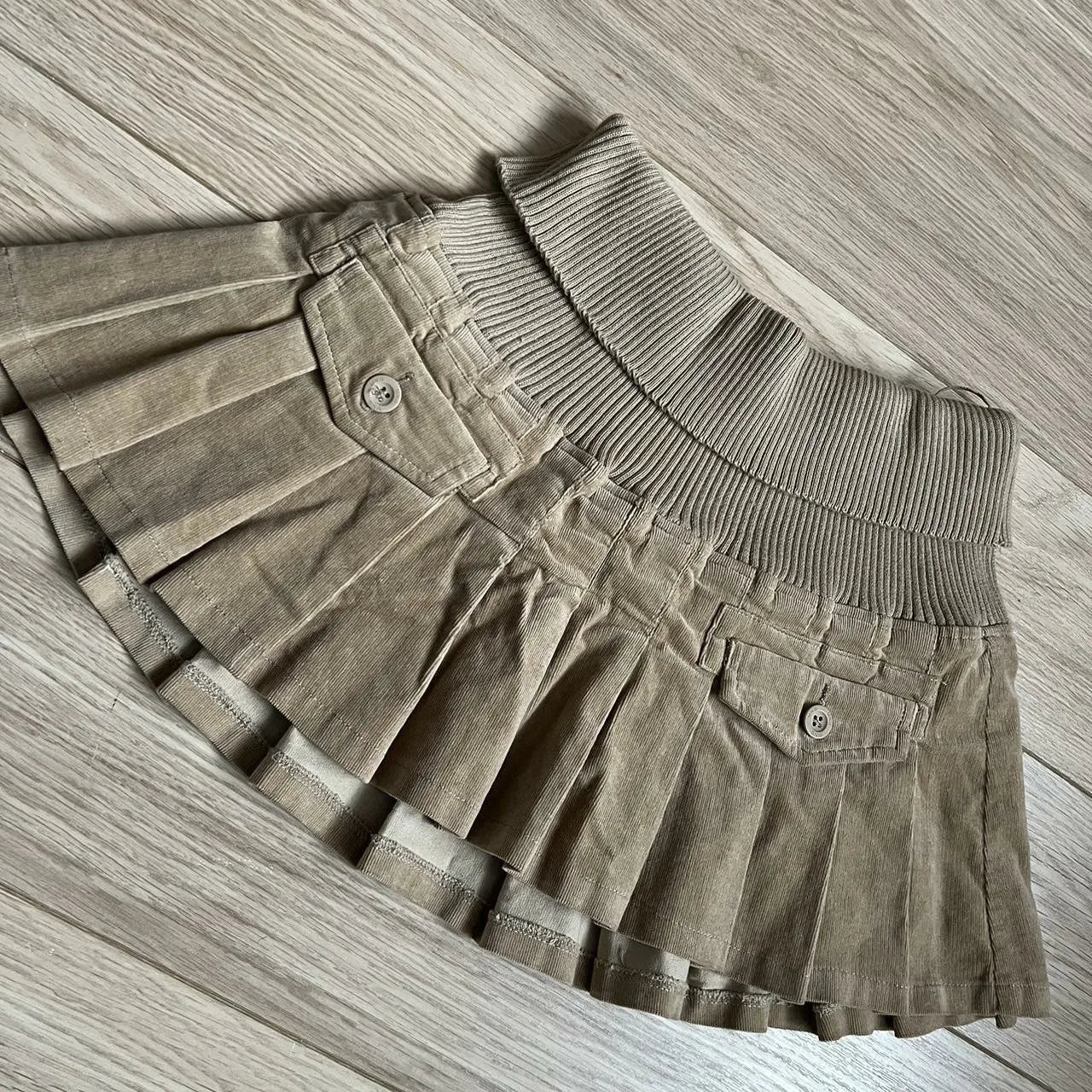 Ribbed Stretchy Waistband Mini Skirts