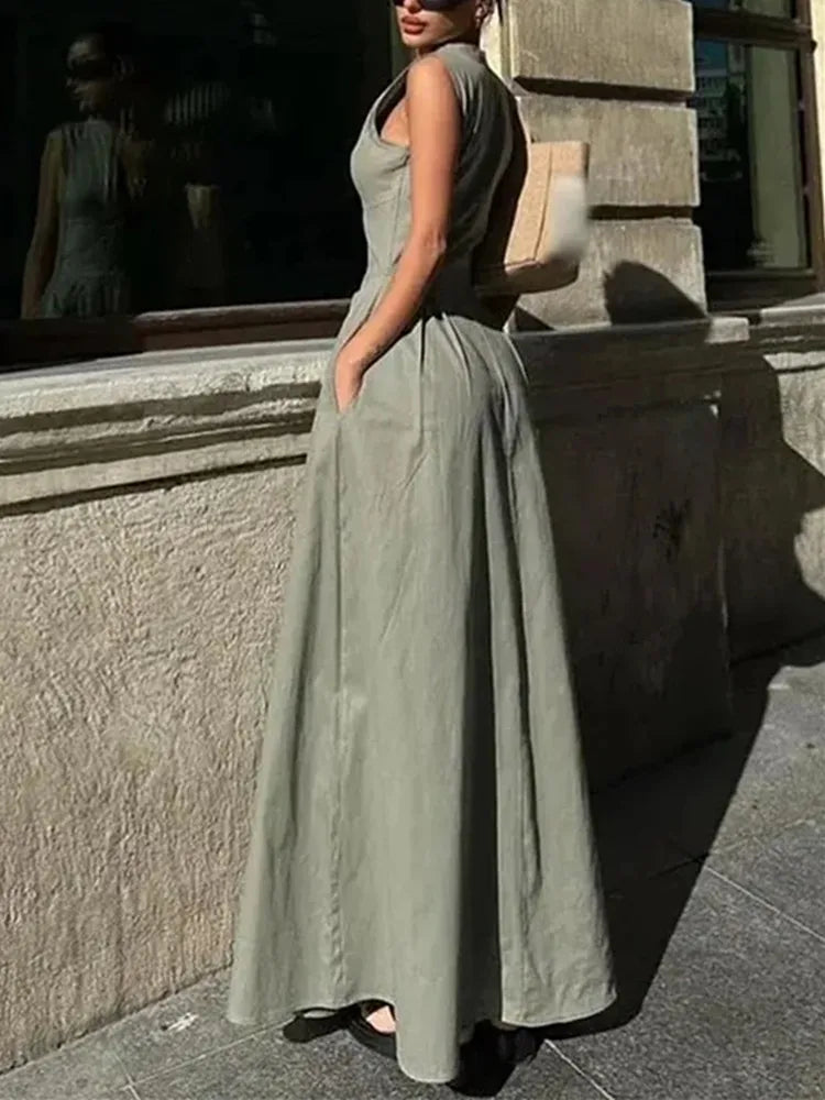 Zipper Bodycon Long Dress