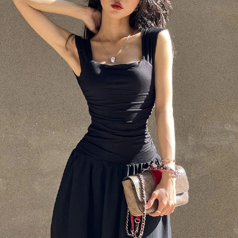 Elegant Long Ruched Bodycon Maxi Dress