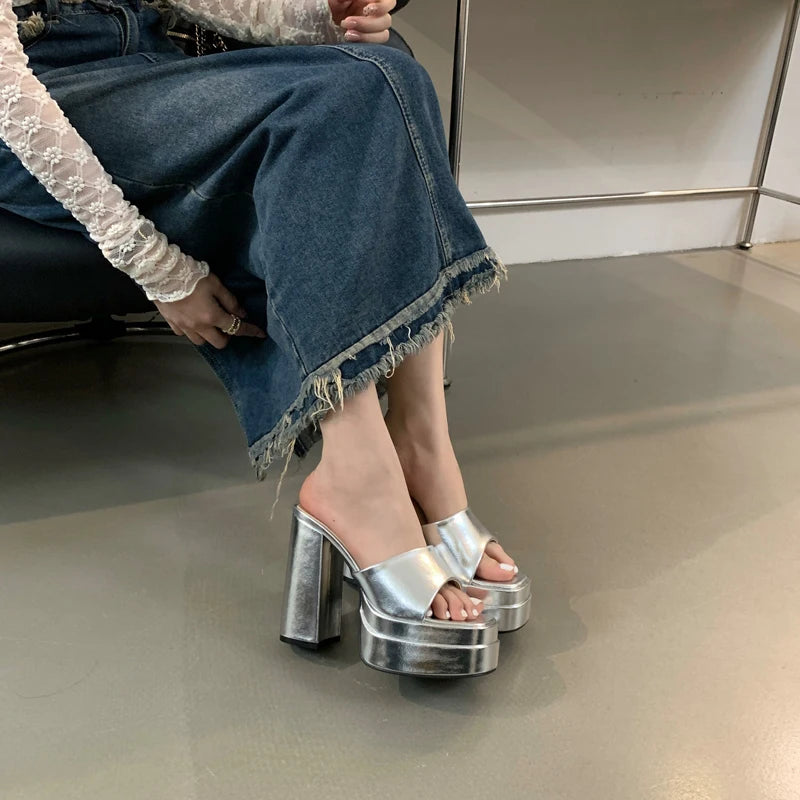 Block Heels Slippers