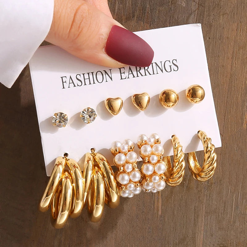 Pearl Earrings Set