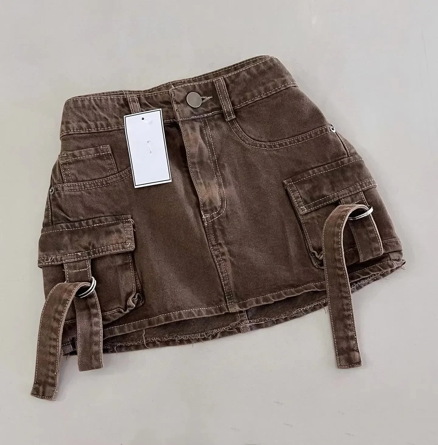 Ribbed Stretchy Waistband Mini Skirts