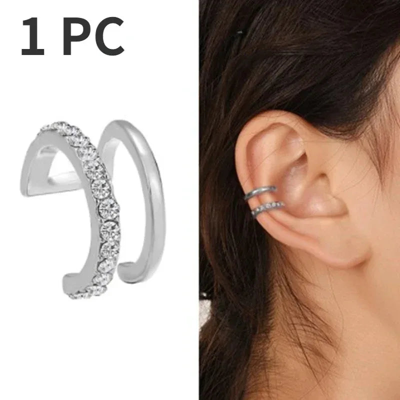Metal Leaf Earcuff Clips On Earrings