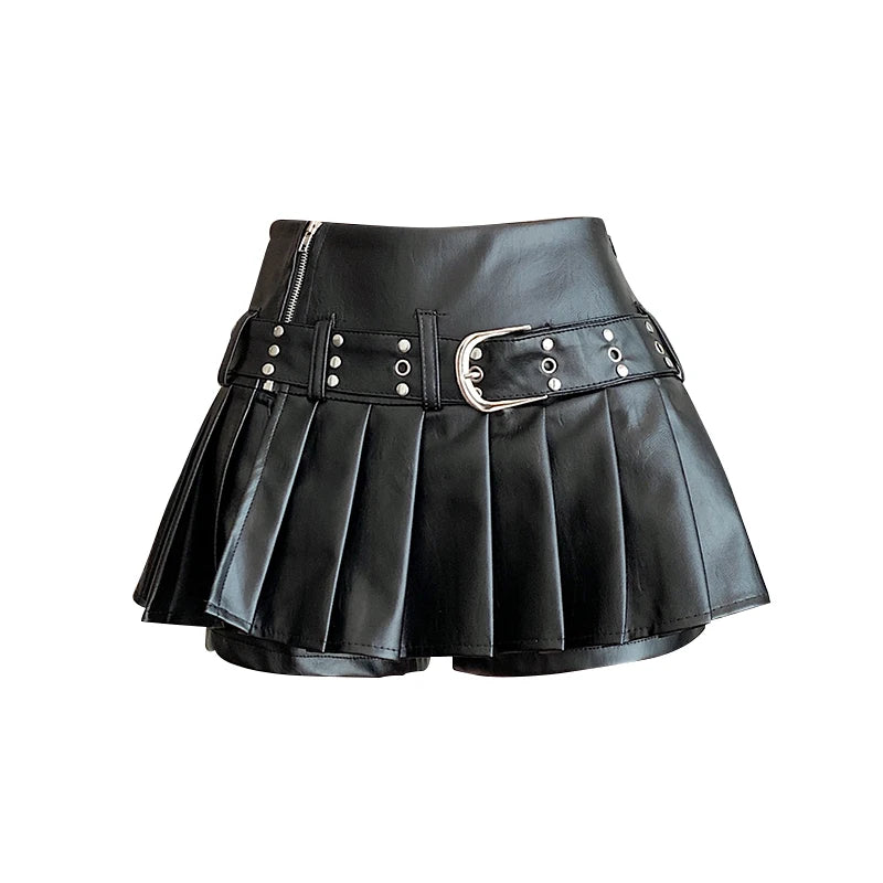 Pleated Leather Skirts