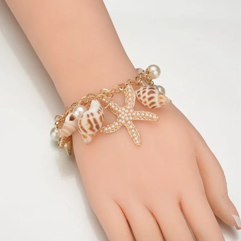 Starfish Shell Charm Bracelets