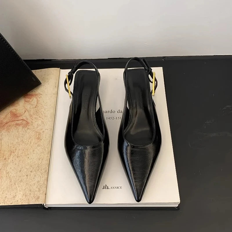 Pointed Toe Women Sing-back Low Heels