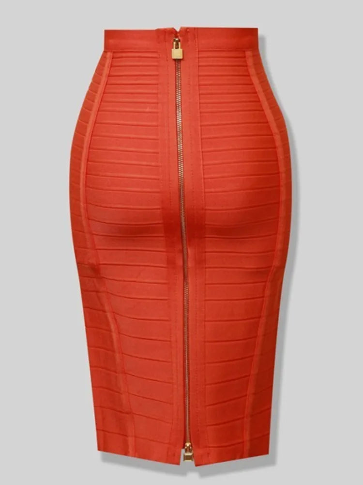 Zipper Elastic Bodycon Skirts