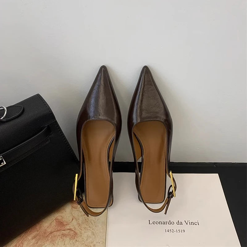 Pointed Toe Women Sing-back Low Heels
