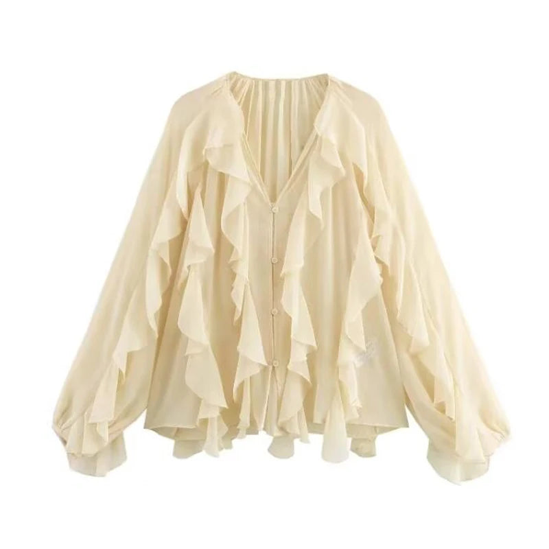 Ruffle Womens Top