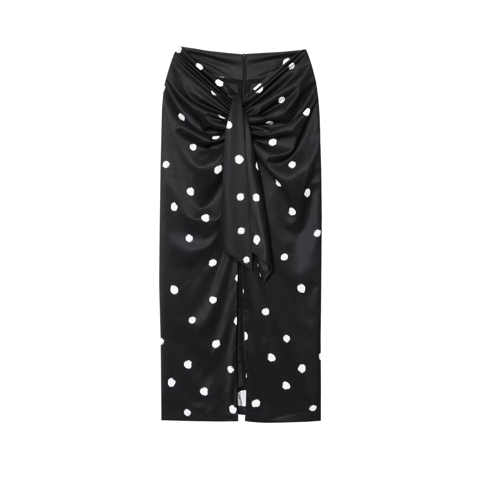 Bow-Tie Waist Polka Dot Midi Skirts