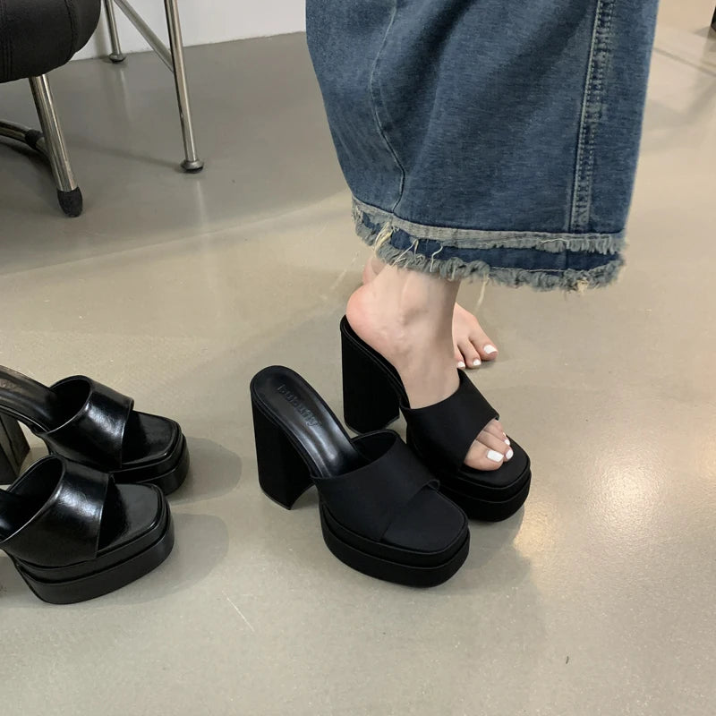 Block Heels Slippers