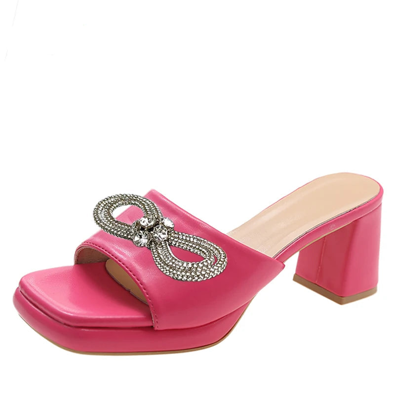 Chunky Heels Platform Flip Flops