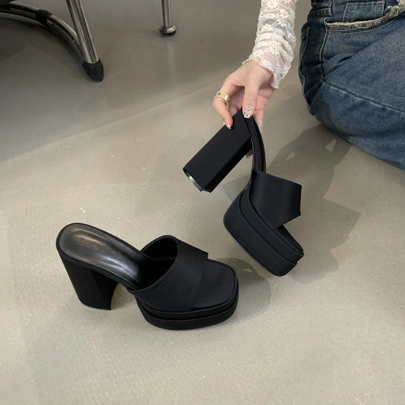 Block Heels Slippers