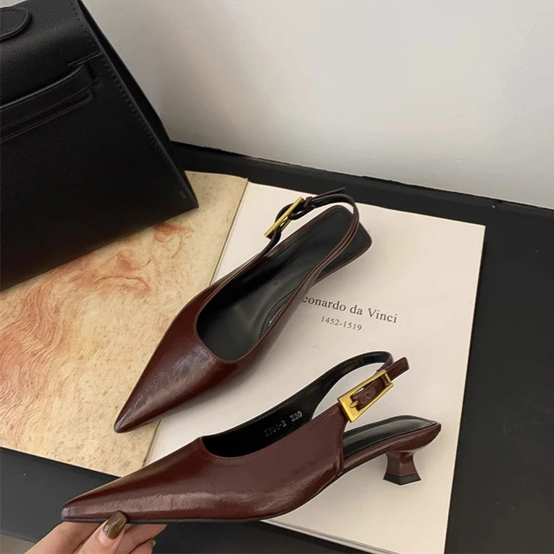 Pointed Toe Women Sing-back Low Heels