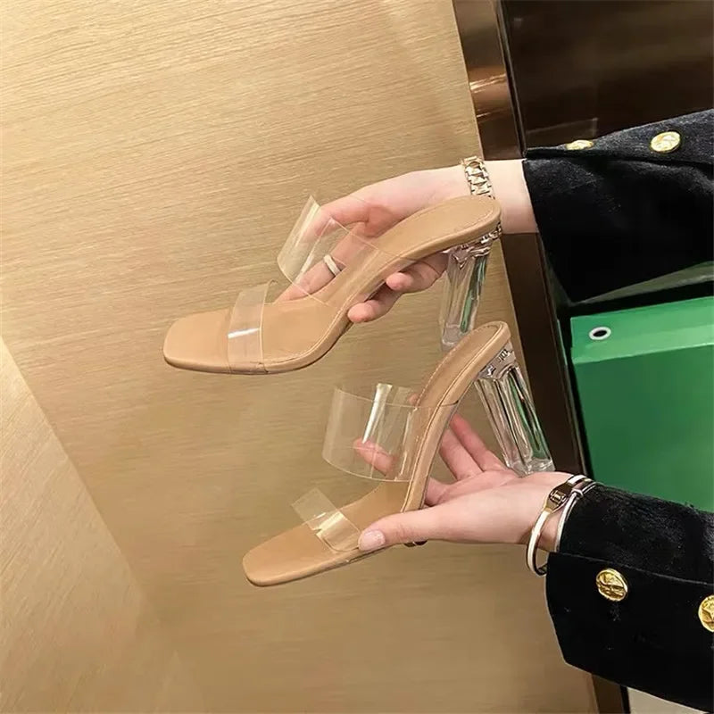 Open Toe Transparent High Heels