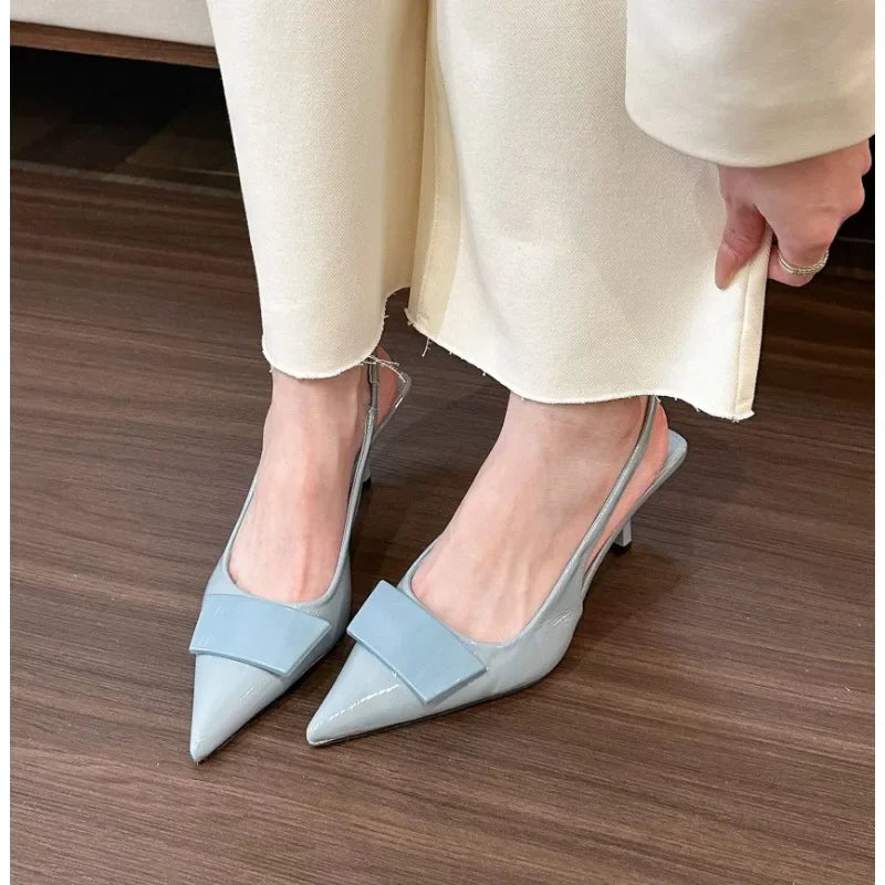 Square Buckle Pointed Toe Sandals