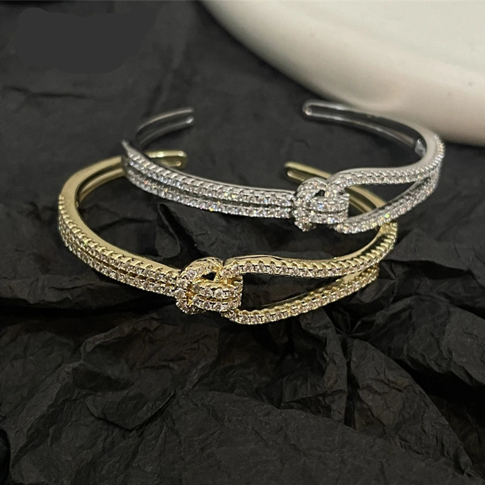 Zircon Knot Bracelet Bangles