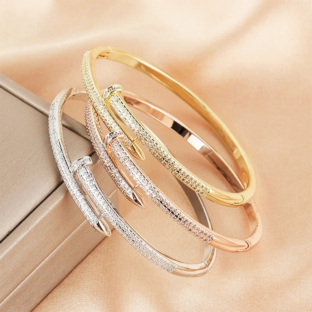 Nail Zircon Screw Bracelets