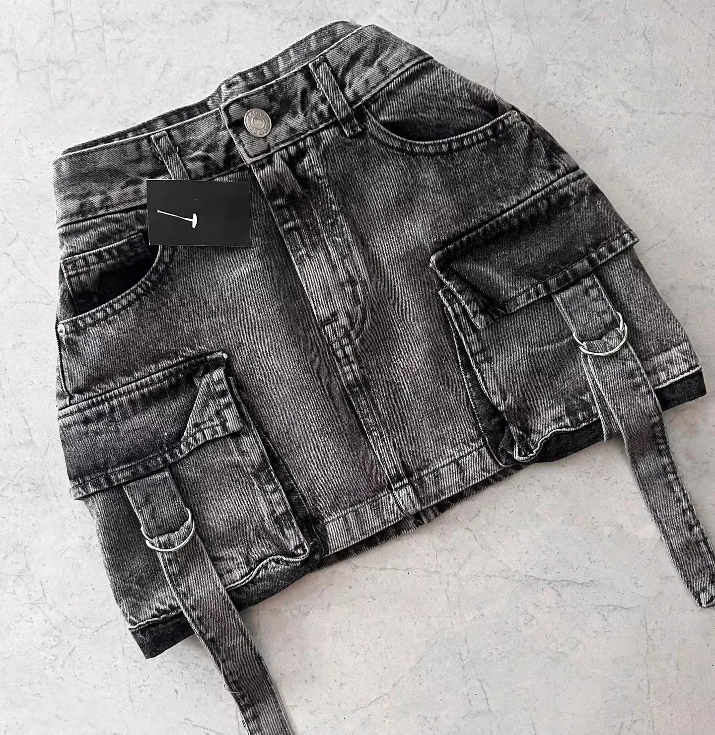 Ribbed Stretchy Waistband Mini Skirts