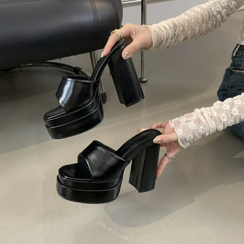 Block Heels Slippers