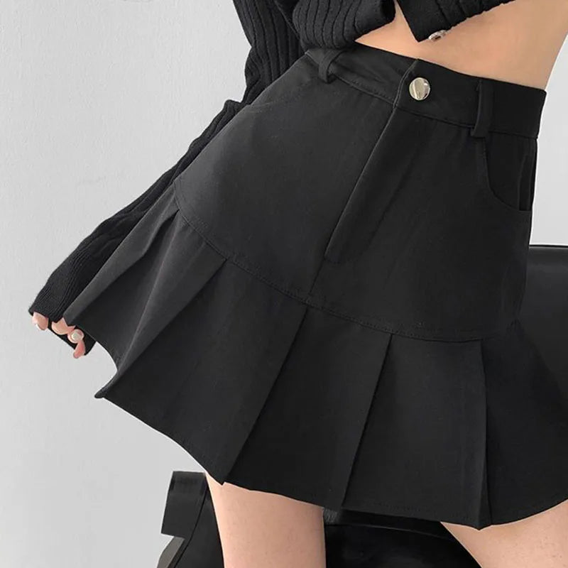 High Waist Pleated Skirt