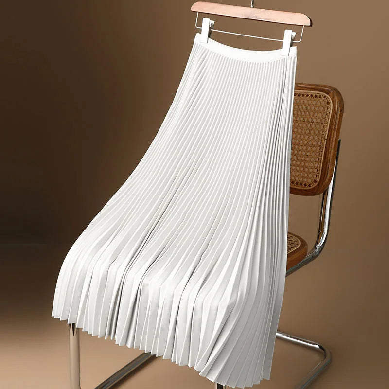 Waist Pleated Midi Skirts