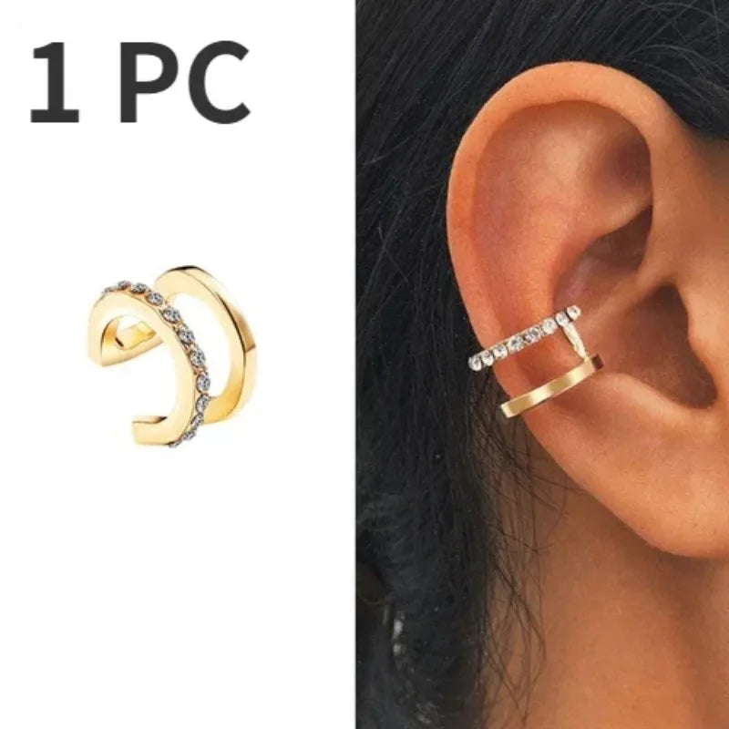 Metal Leaf Earcuff Clips On Earrings
