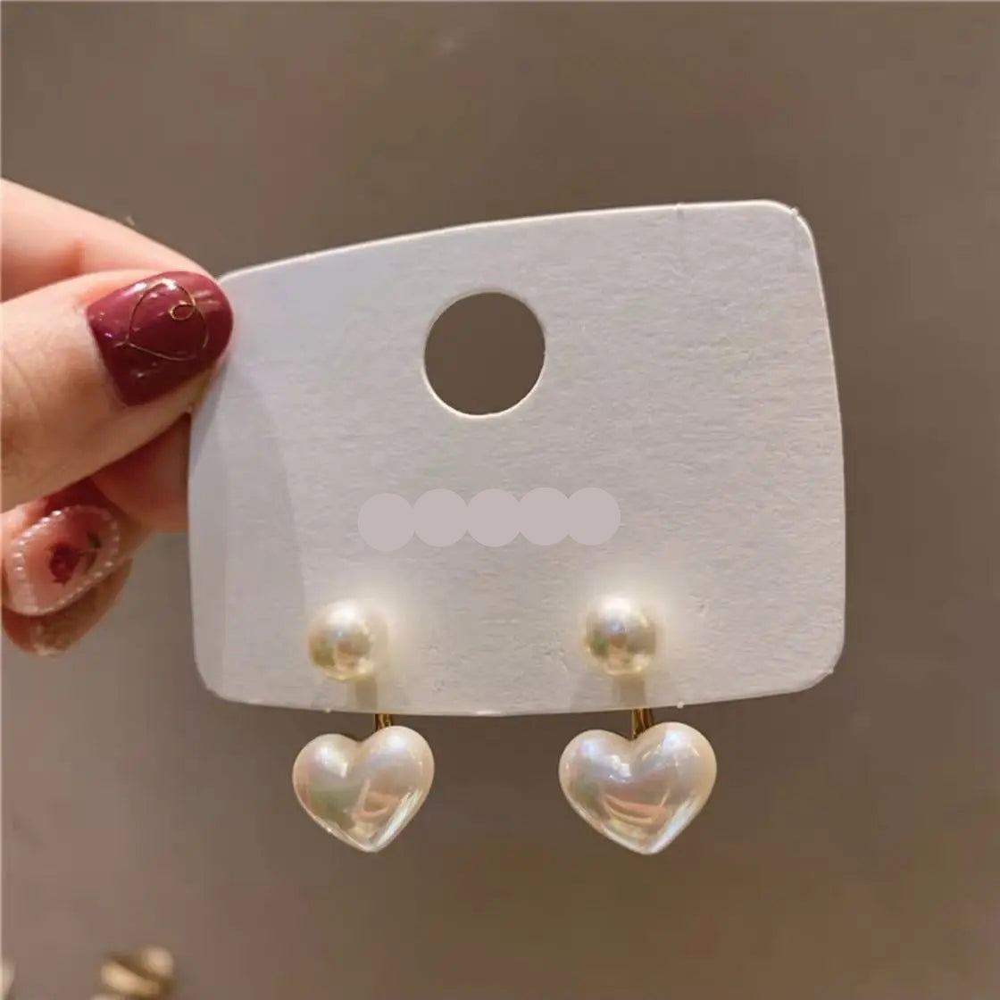 Heart Pearl Earrings